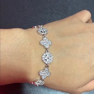 Silver Crystal Link Bracelet - Sparkling Women's Jewelry
